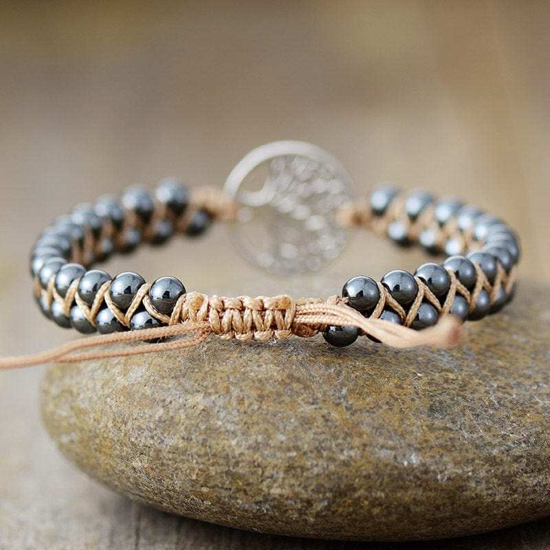 Alloy Natural Stone Braided Bracelet - Trendsi - Flyclothing LLC