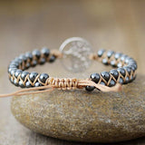 Alloy Natural Stone Braided Bracelet - Trendsi - Flyclothing LLC