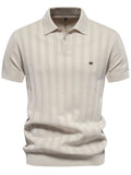 Men's Collared Neck Short Sleeve Knit Polo - Trendsi - Flyclothing LLC