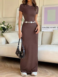Short Sleeve Maxi Tee Dress - Trendsi - Flyclothing LLC