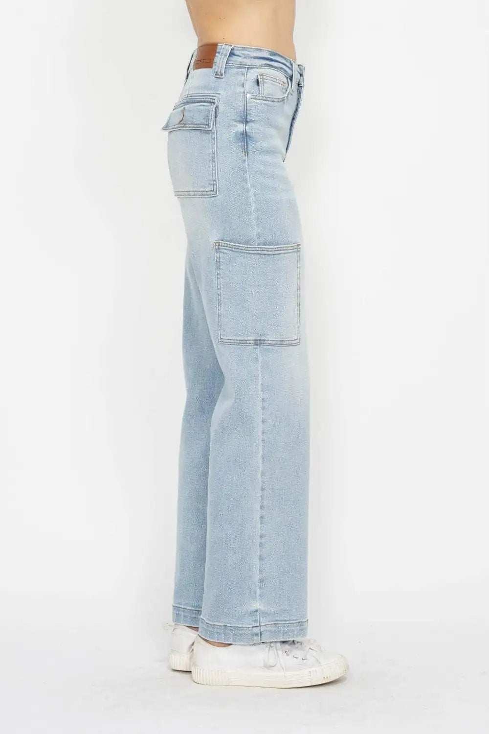 Judy Blue Full Size High Waist Straight Cargo Jeans - Trendsi - Flyclothing LLC