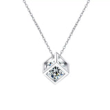925 Sterling Silver Moissanite Pendant Necklace - Trendsi - Flyclothing LLC