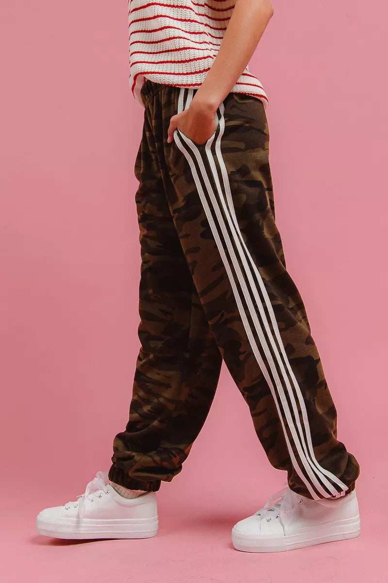 BiBi Side Lines Camouflage Track Pants - Trendsi - Flyclothing LLC