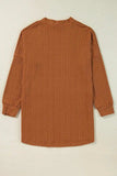 Textured Pocketed Open Front Long Sleeve Cover Up - Trendsi - Flyclothing LLC