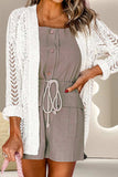 Openwork Open Front Long Sleeve Cardigan - Trendsi - Flyclothing LLC