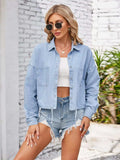 Button Up Long Sleeve Denim Jacket with Breast Pockets - Trendsi - Flyclothing LLC