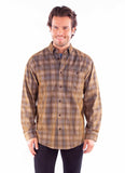 Scully Leather Mens Blue-Brown Flannel Shirt - Scully Leather - Flyclothing LLC