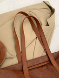 PU Leather Medium Tote Bag - Trendsi - Flyclothing LLC