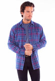 Scully Leather Mens Red-Blue Flannel Shirt - Scully Leather - Flyclothing LLC