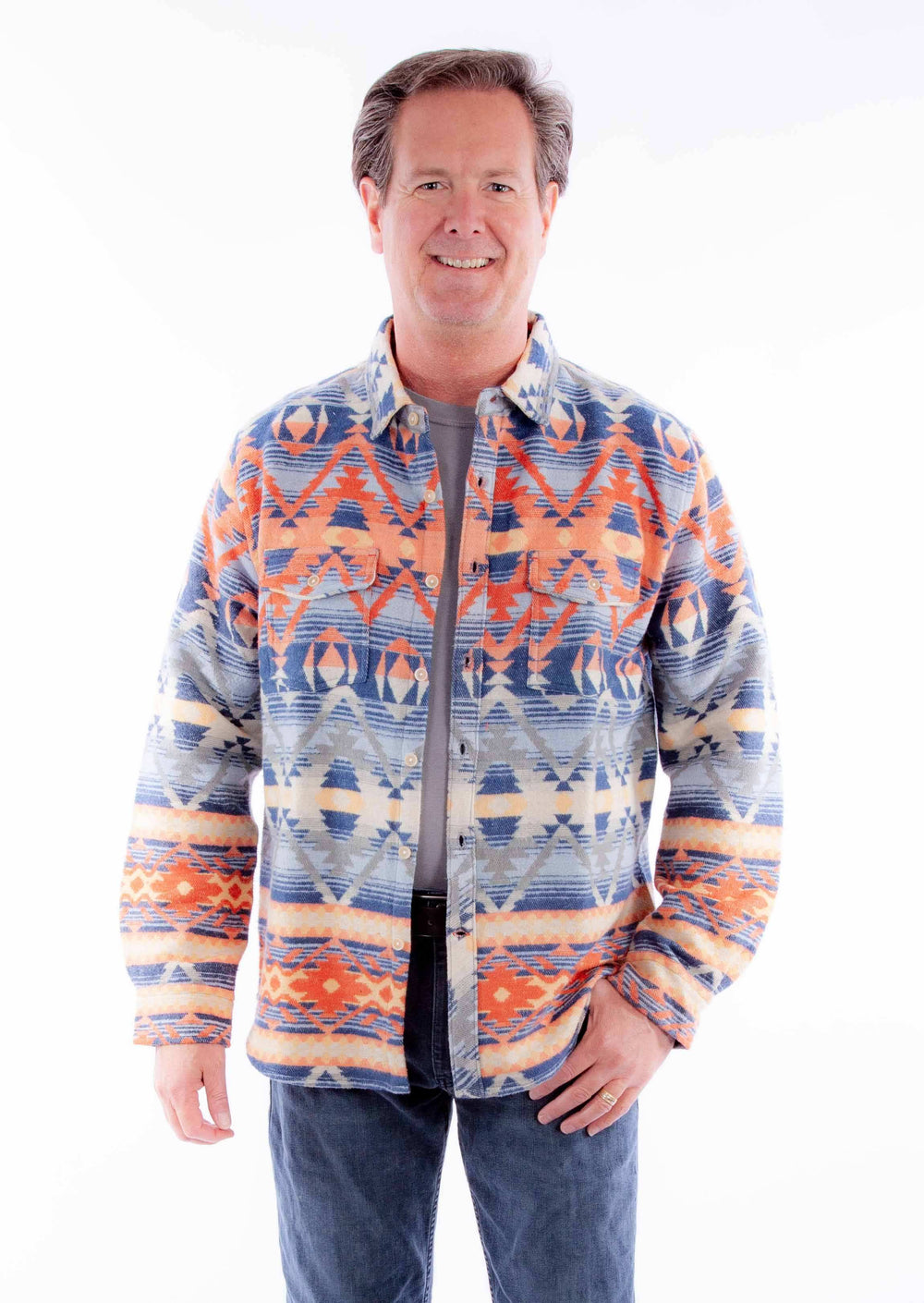Scully Leather Farthest Point Aztec Pattern Shirt-Jacket - Scully Leather - Flyclothing LLC
