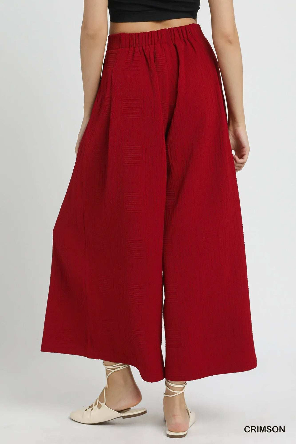 Umgee Elastic Waist Wide Leg Pants - Trendsi - Flyclothing LLC