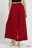 Umgee Elastic Waist Wide Leg Pants - Trendsi - Flyclothing LLC
