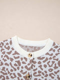 Leopard Drop Shoulder Chunky Knitted Cardigan - Trendsi - Flyclothing LLC