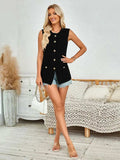 Button Down Round Neck Knit Vest - Trendsi - Flyclothing LLC