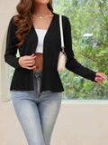 Open Front Long Sleeve Cardigan - Trendsi - Flyclothing LLC