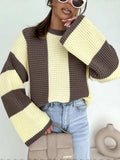 Color Block Long Sleeve Sweater - Trendsi - Flyclothing LLC
