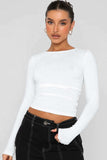 Round Neck Long-Sleeve Top - Trendsi - Flyclothing LLC