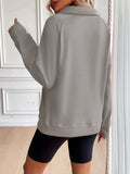 Ivy Lane Half Zip Raglan Sleeve Sweatshirt - Trendsi - Flyclothing LLC