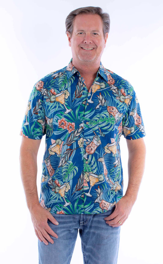 Scully Leather Farthest Point S/S Cocktails & Skulls Shirt - Scully Leather - Flyclothing LLC