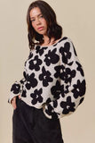 SO ME Loose Fit Flower Lightweight Sweater Top - Trendsi - Flyclothing LLC