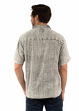 farthest point charcoal 100% cotton short sleeve textured shirt - Scully Leather - Flyclothing LLC