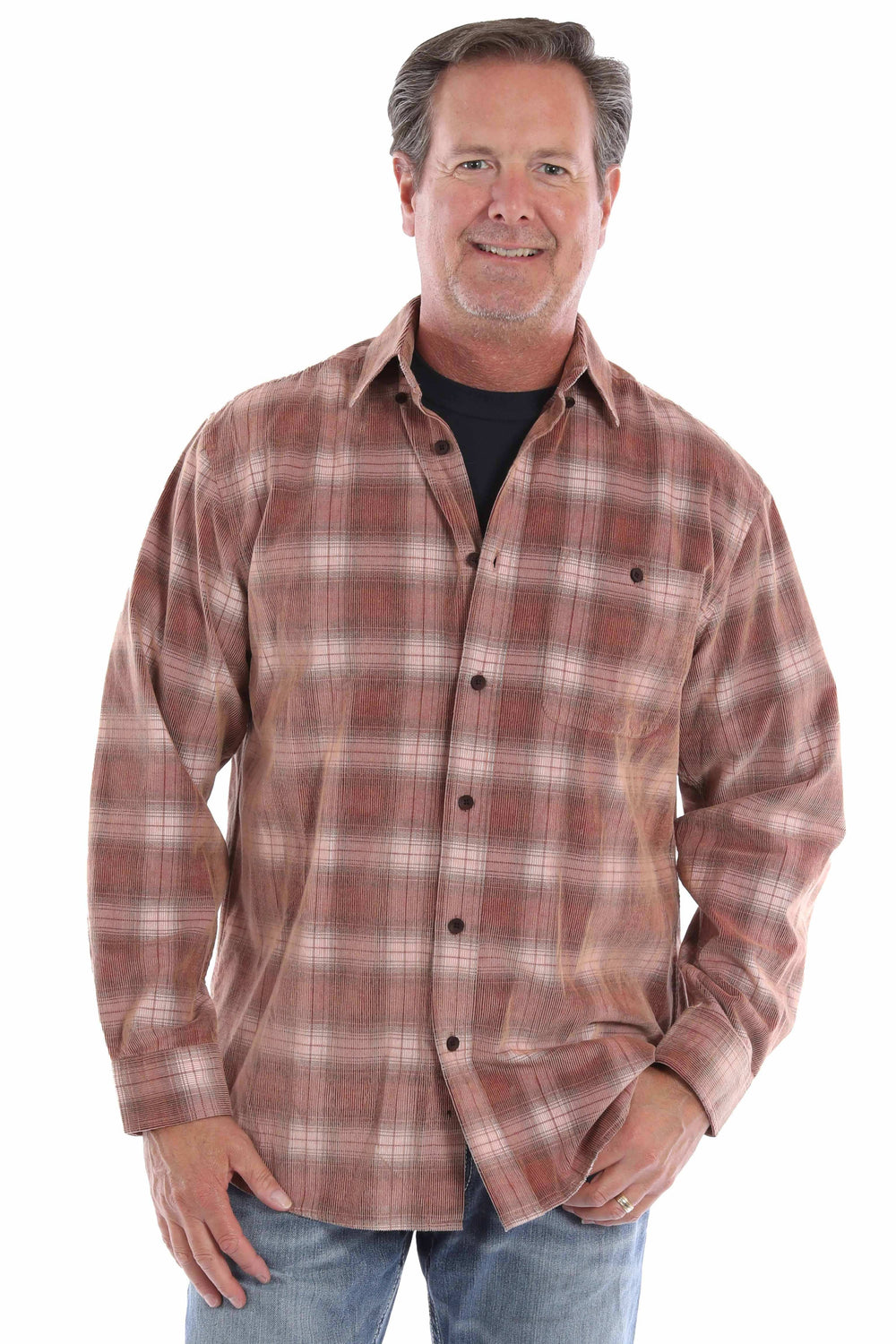 farthest point russet 100% cotton corduroy plaid shirt - Scully Leather - Flyclothing LLC