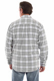 farthest point black-white 100% cotton corduroy plaid shirt - Scully Leather - Flyclothing LLC