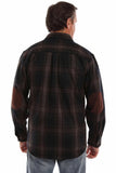 farthest point black-brown 70% wool 30% rayon heavy weight wool blend flannel - Scully Leather - Flyclothing LLC