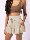 Tiered Skort with Drawstring - Trendsi - Flyclothing LLC