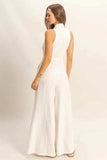 HYFVE Sleeveless Tie Waist Wide Leg Jumpsuit - Trendsi - Flyclothing LLC