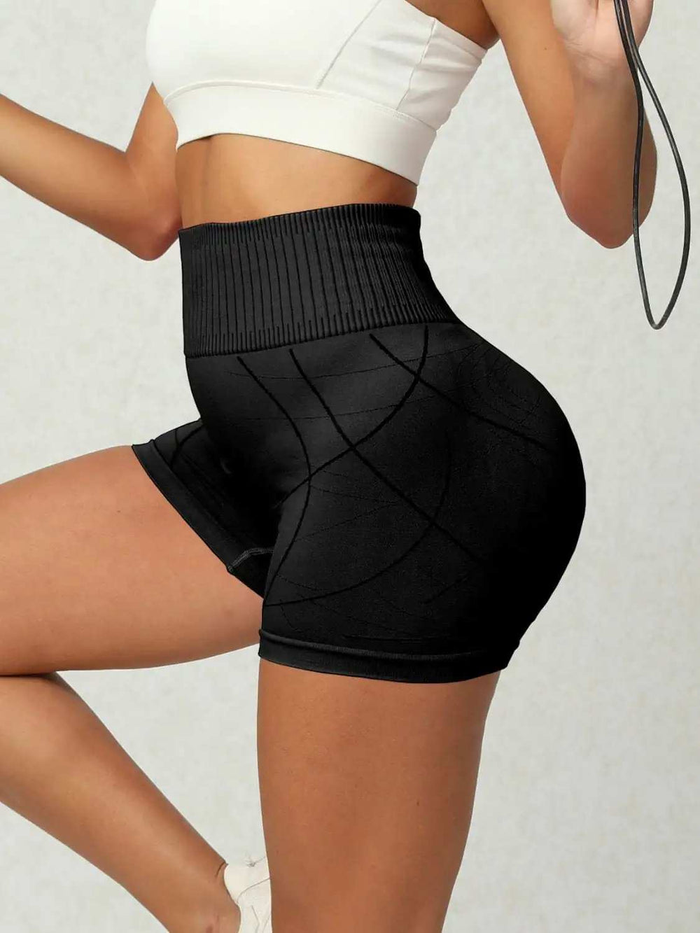 High Waist Active Shorts - Trendsi - Flyclothing LLC