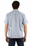 farthest point blue 100% cotton men's short sleeve shirt - Scully Leather - Flyclothing LLC