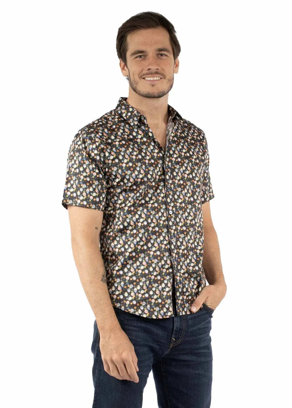 farthest point multi 100% cotton men's short sleeve shirt - Scully Leather - Flyclothing LLC