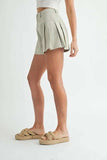 MABLE Pleated High Waist Twill Shorts - Trendsi - Flyclothing LLC