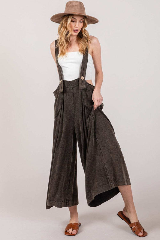 SAGE + FIG Full Size Wide Strap Wide Leg Overalls - Trendsi - Flyclothing LLC