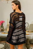 BiBi Long Sleeve Knit Cover Up - Trendsi - Flyclothing LLC