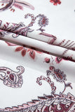 Paisley Mock Neck T Shirt - Trendsi - Flyclothing LLC