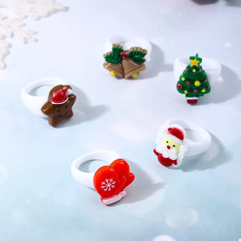 5 Piece Christmas-Themed Rings - Trendsi - Flyclothing LLC