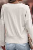 Lace Detail V-Neck Long Sleeve T-Shirt - Trendsi - Flyclothing LLC
