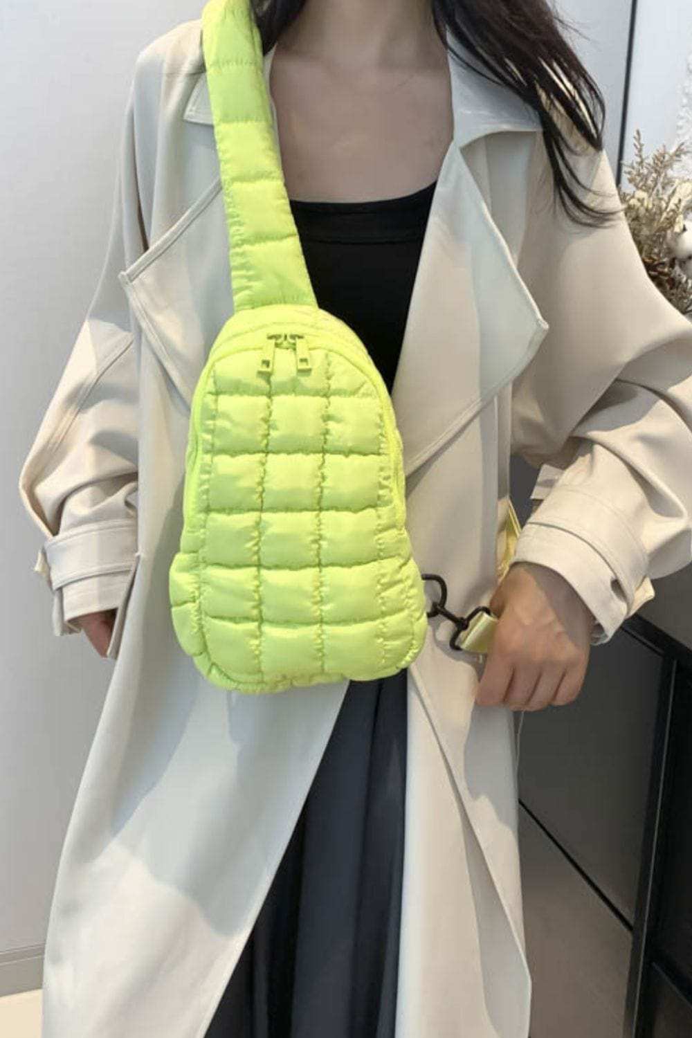 Quilted Nylon Crossbody Bag - Trendsi - Flyclothing LLC