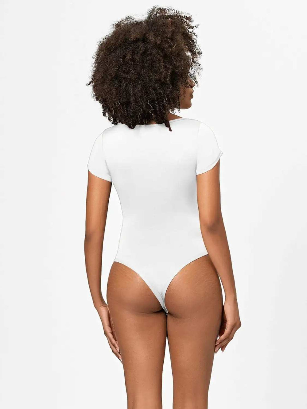 Full Size Square Neck Short Sleeve Bodysuit - Trendsi - Flyclothing LLC