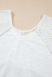 Openwork High Low Hem V Neck Oversized Top - Trendsi - Flyclothing LLC