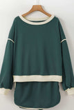 Contrast Trim Round Neck Top and Skort Set - Trendsi - Flyclothing LLC