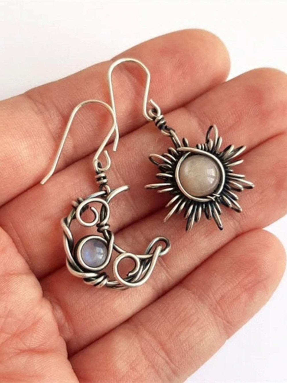 Alloy Moon & Sun Dangle Earrings - Trendsi - Flyclothing LLC