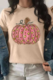 Pumpkin Round Neck Short Sleeve T-Shirt - Trendsi - Flyclothing LLC