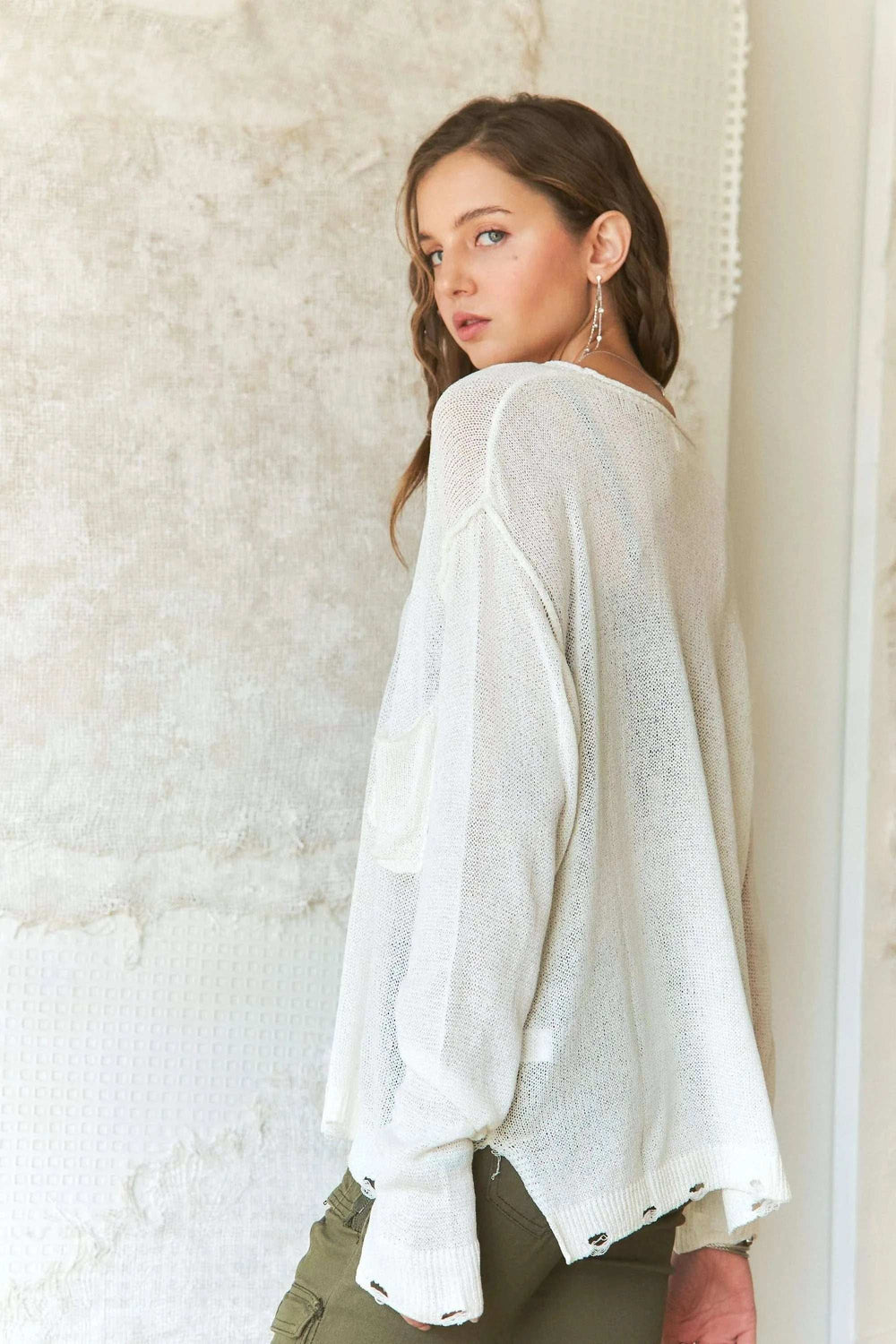 ADORA Vintage Edge Lightweight Sweater - Trendsi - Flyclothing LLC