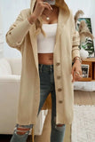 Button Up Long Sleeve Hooded Cardigan - Trendsi - Flyclothing LLC