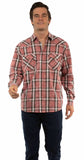 farthest point red 100% cotton l/s plaid shirt w/western yokes/snap - Scully Leather - Flyclothing LLC