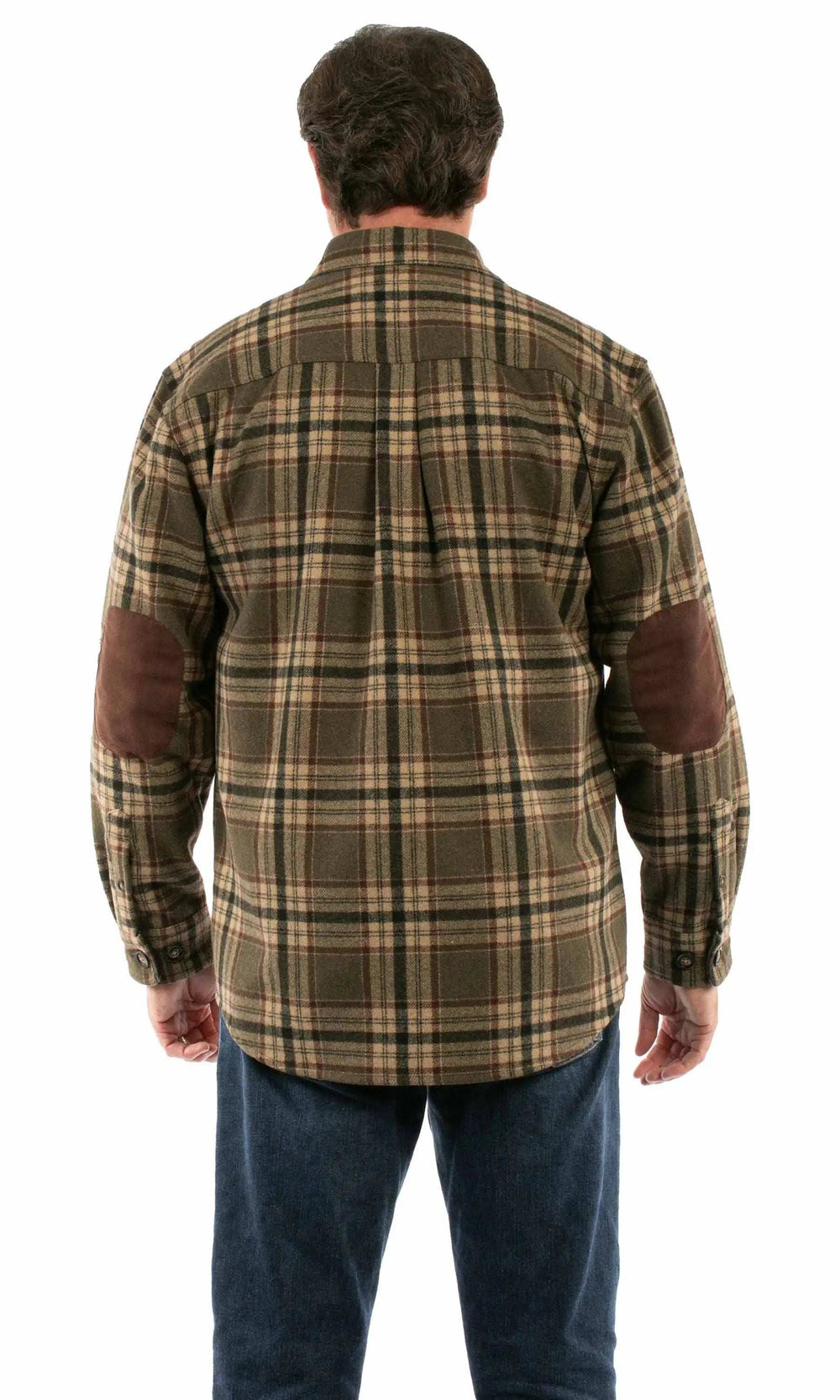 Farthest Point 70% wool 30% rayon Olive Heavy weight wool blend flannel - Scully Leather - Flyclothing LLC