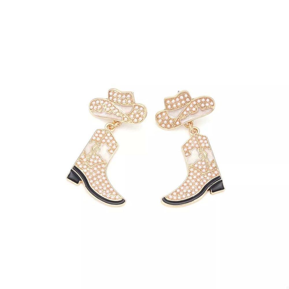 Cowboy Hat and Boot Dangle Earrings - Trendsi - Flyclothing LLC